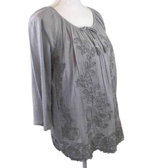 Soft Surroundings Gray Top Soutache Cording Size XS - Picture 5 of 9
